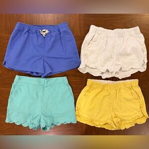 Kids Scallop Hem Shorts Bundle - Blue, White, Mint, Yellow Crewcuts Size 10
